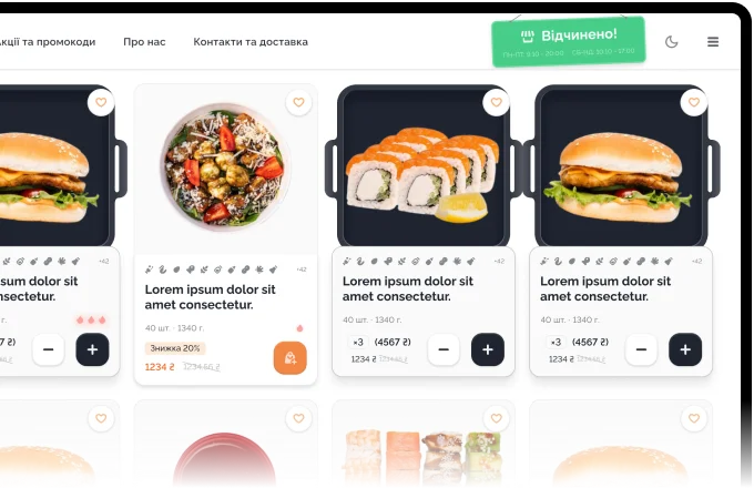 E-commerce product listing interface