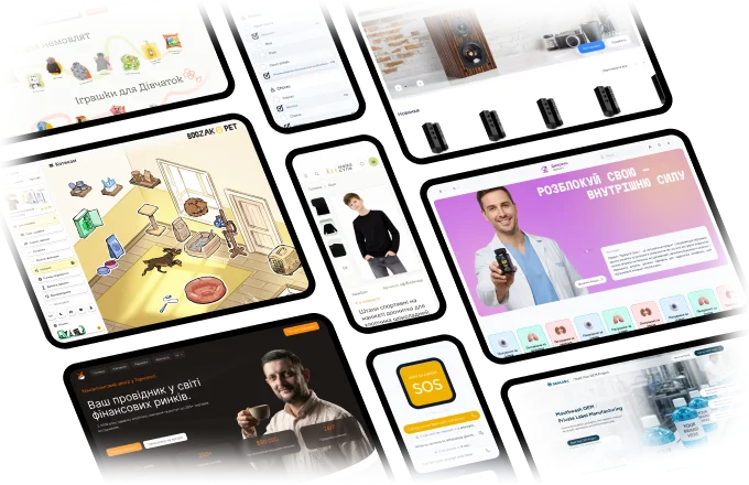 Grid of modern app interface screens